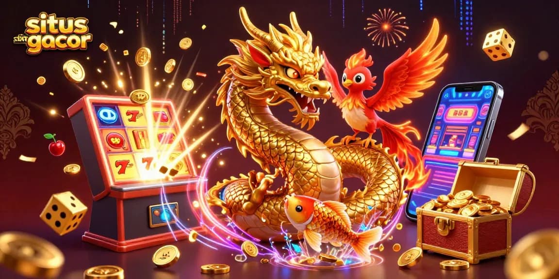 Experience the excitement with situs slot gacor as golden dragon and phoenix soar through a jackpot explosion.