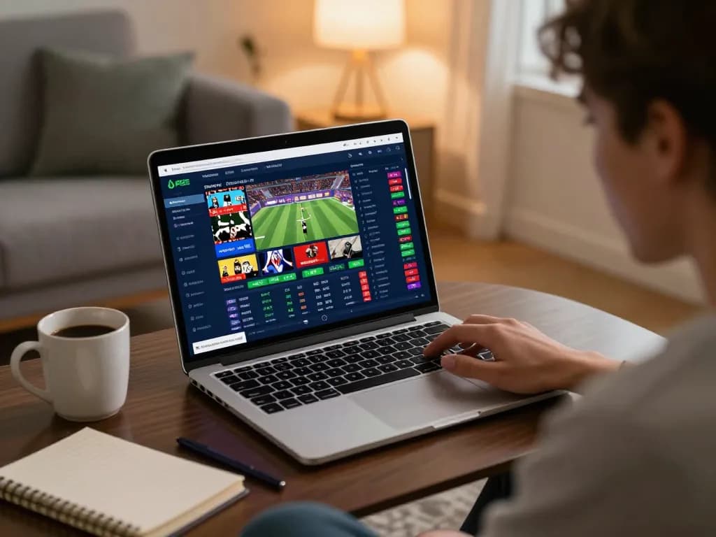 Engaging in strategic sports betting on soc88 with live odds displayed on laptop