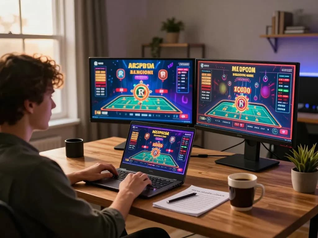 Engaging gameplay on laptop while using link vào LUCKYWIN for a seamless online gambling experience.