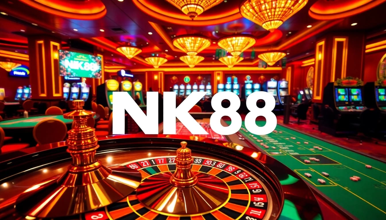 Experience the excitement at NK88 with vibrant casino tables and thrilling game displays.