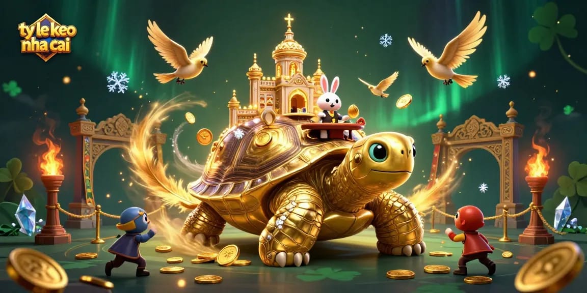 Experience the excitement of ty le keo nha cai with a 3D casino scene featuring unique characters.