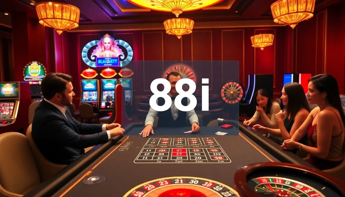 Thrilling casino experience at 88I with vibrant tables and betting excitement.