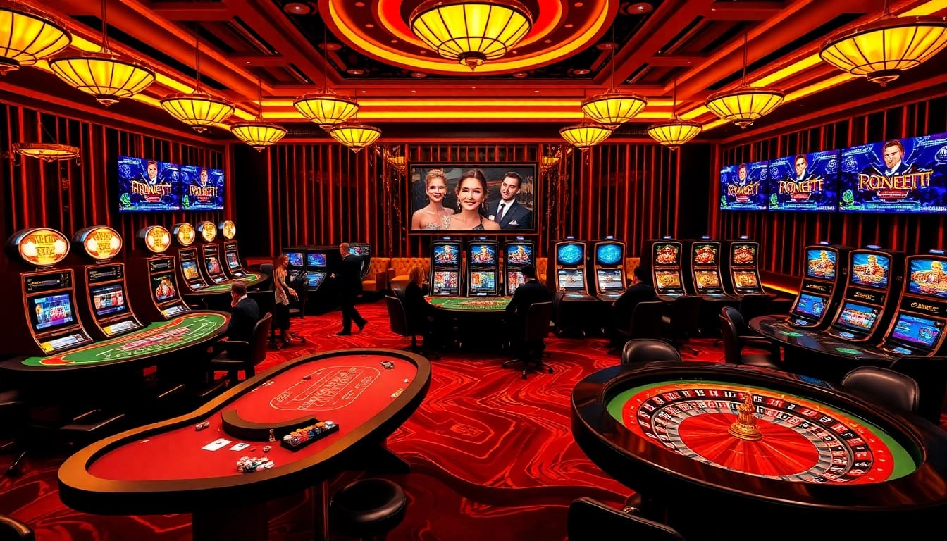 Experience thrilling gaming action at Nhà Cái RR88 with vibrant casino tables and engaging players.