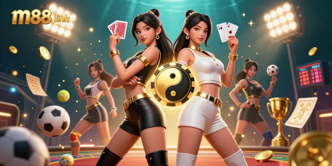 Terlibat dengan tautan m88 melalui visual menakjubkan dari dua wanita Asia di lingkungan kasino.
