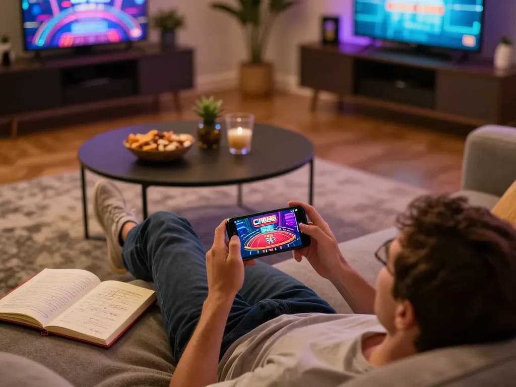 Person engaging with cm8888 on their smartphone for a dynamic online casino experience