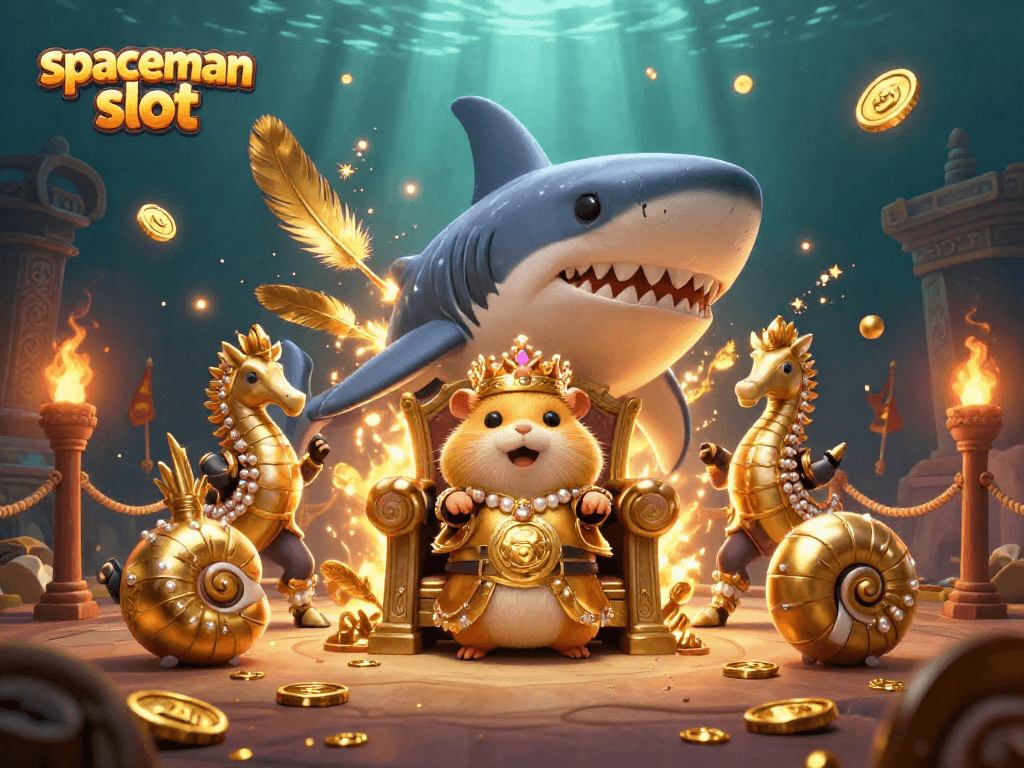 Experience the excitement of the spaceman slot in this vibrant casino scene with dynamic characters and elements.