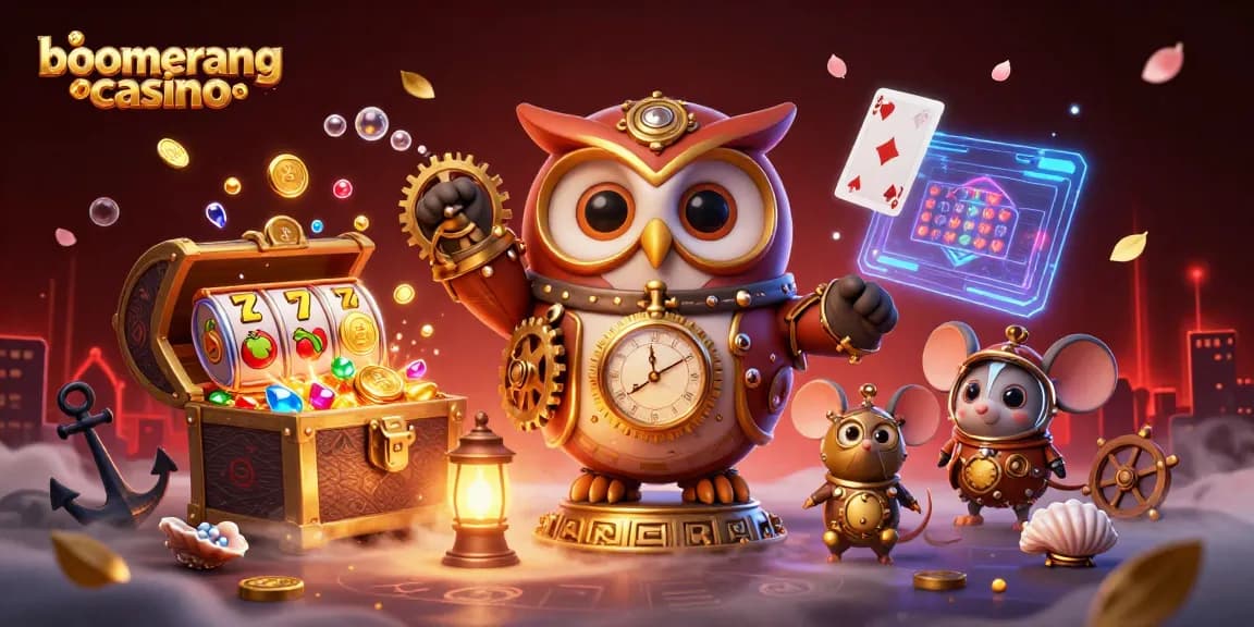 Boomerang casino ponuja animirano igro s plutvajočimi igralnimi avtomati in 3D liki.