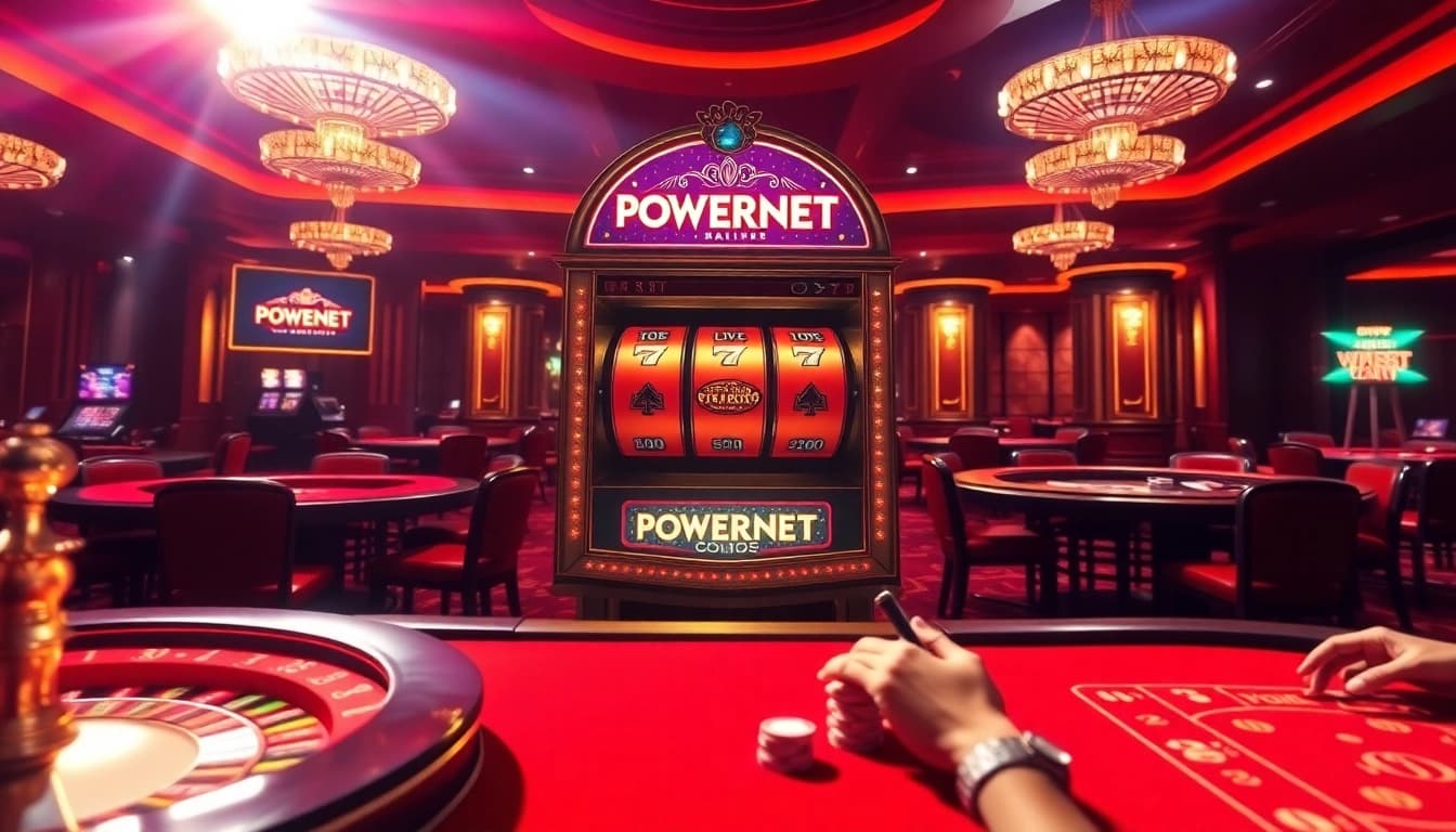 Experience the excitement of PowerNet slot machines amidst vibrant casino action.