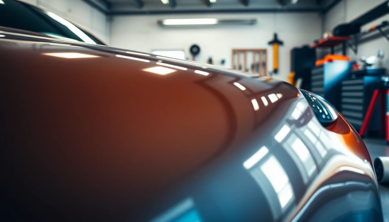 Applying paint protection film near me to shield and enhance vehicle aesthetics.