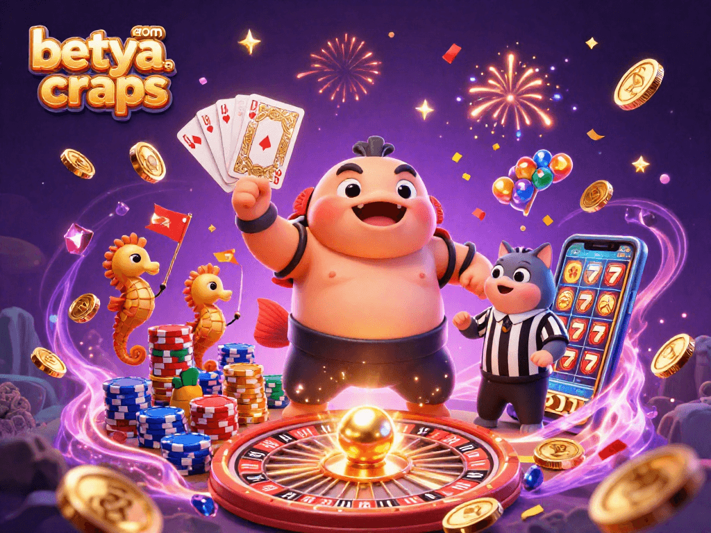 Experience thrilling gameplay at betya.com online craps with joyful underwater characters and vibrant casino elements.