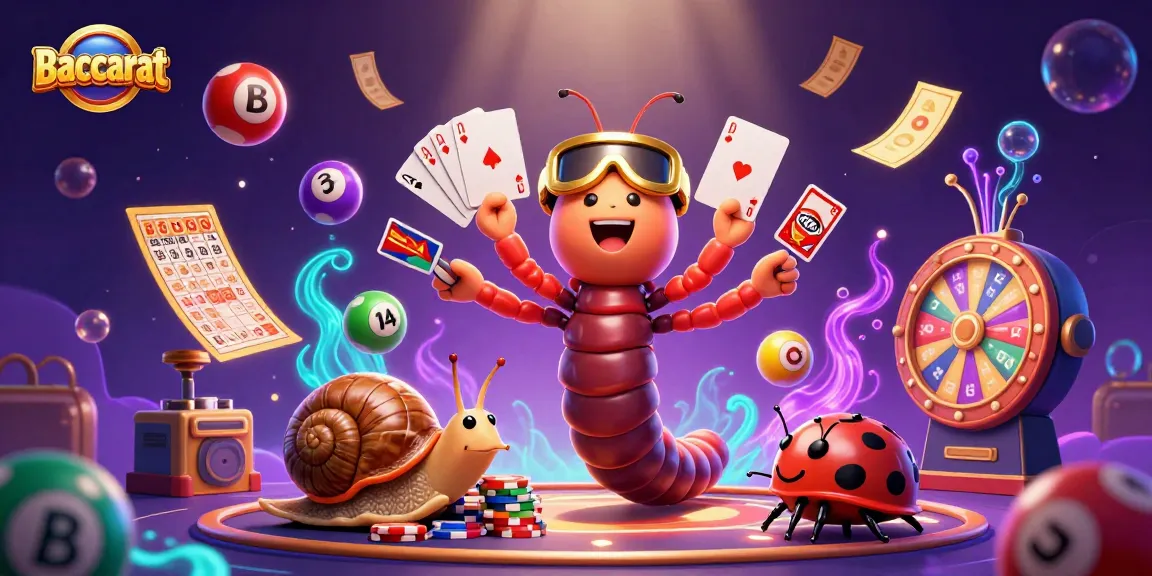 Baccarat dealer and characters engaged in a lively casino scene with vibrant game elements and dynamic visuals.