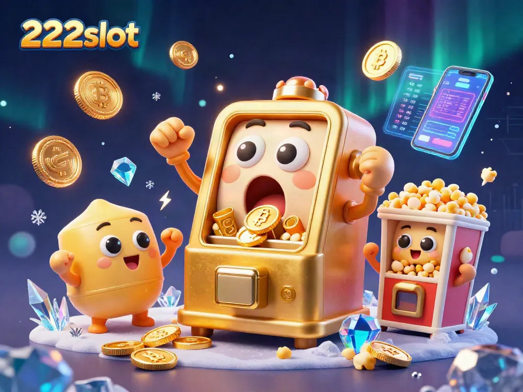 Slot mesin emas 222slot menghasilkan jackpot besar sambil dikelilingi koin neon dan elemen perjudian menarik.
