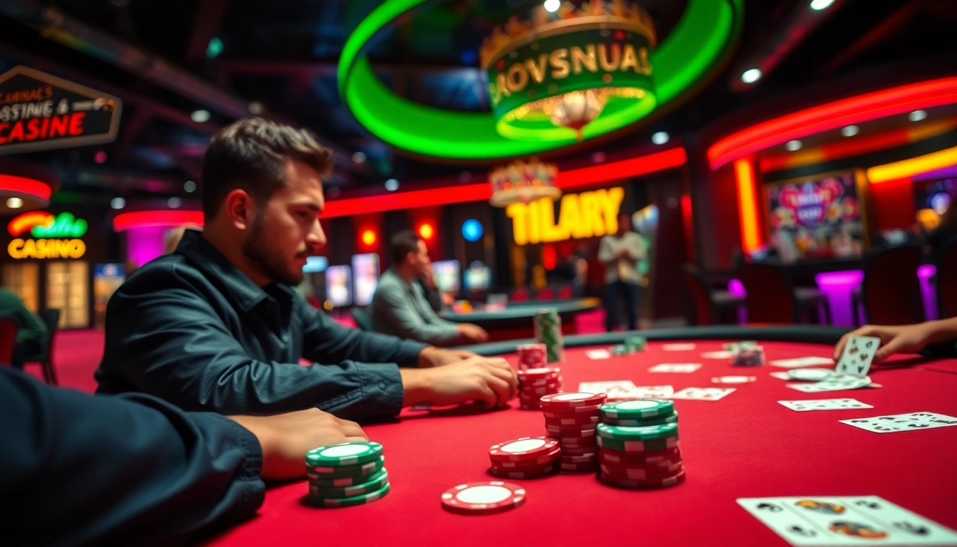 Spiele spannende Casino Spiele.de am Pokertisch mit lebhaften Farben und intensiver Atmosphäre.