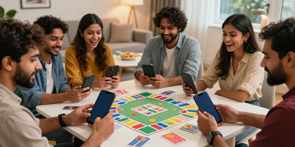 Players enjoying Rumble Rummy in a cozy living room setting, showcasing mobile gaming excitement.