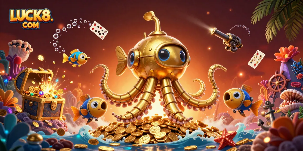 Play slots and win big with the thrilling visuals of LUCK8. COM in a vibrant 3D illustration.
