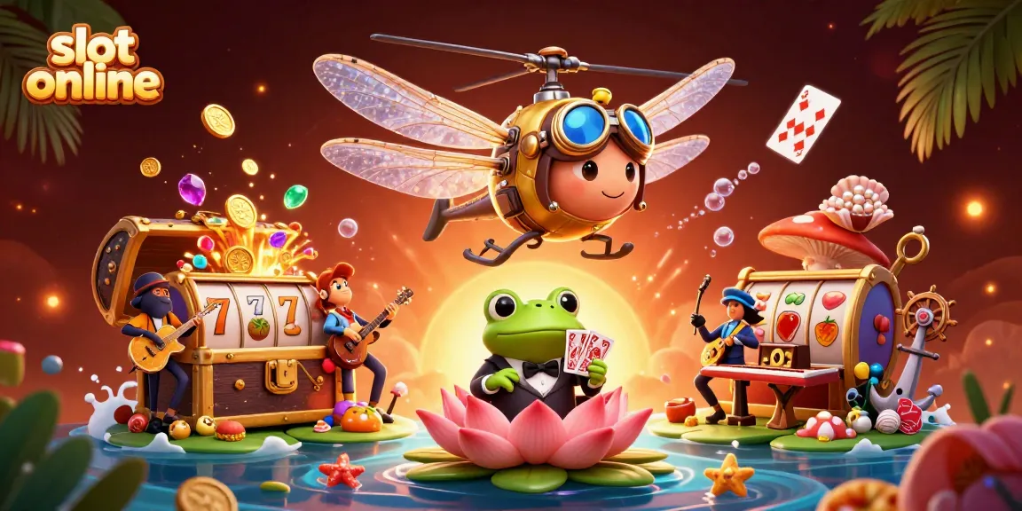 Dapatkan kemenangan melalui slot online dengan gambar 3D ilustrasi kasino yang penuh warna dan detail.