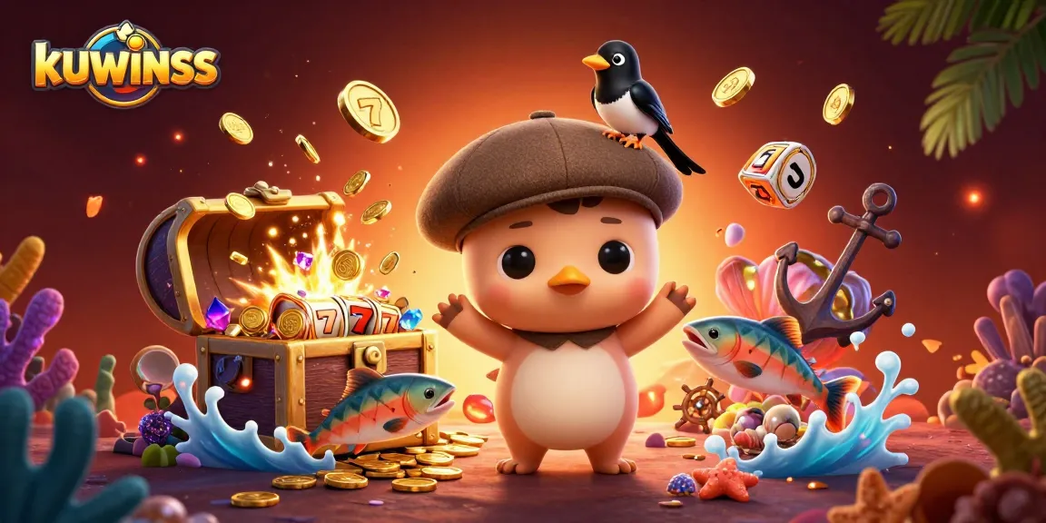 Kuwinss showcases vibrant underwater adventure with playful characters and thrilling slots action.