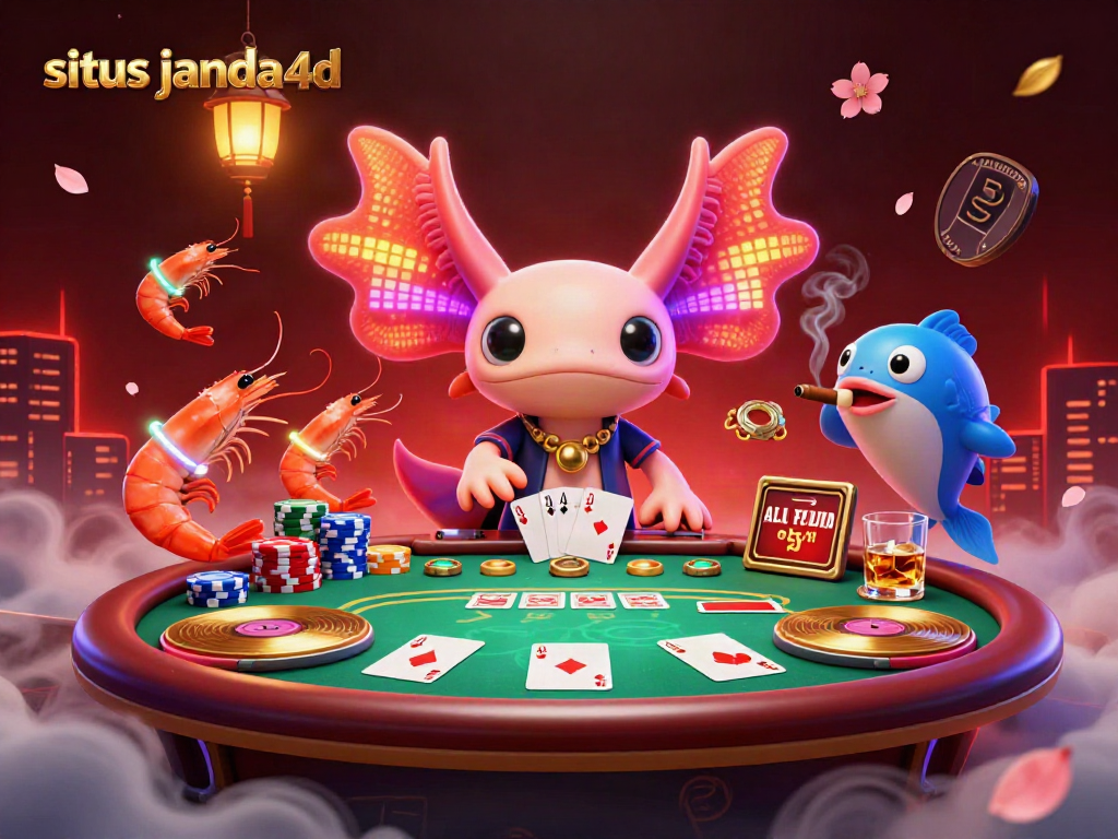 Menampilkan permainan situs janda4d dengan karakter 3D menarik dan elemen poker yang dinamis.