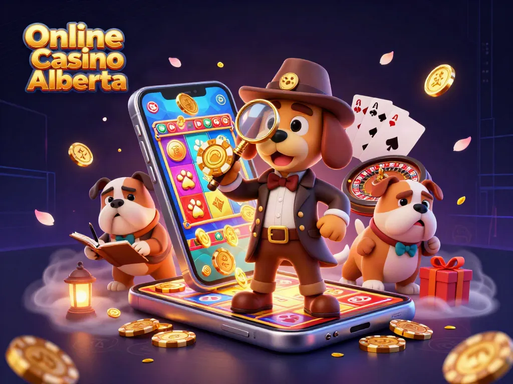 Engage with thrilling games at Online Casino Alberta with immersive 3D illustration of gaming elements.