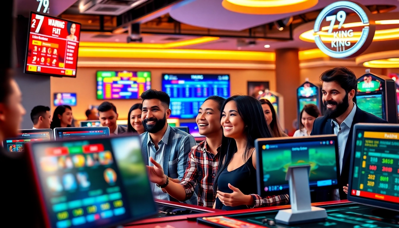 Exciting scene of players engaging with the 79king online betting platform, showcasing casino dynamics.