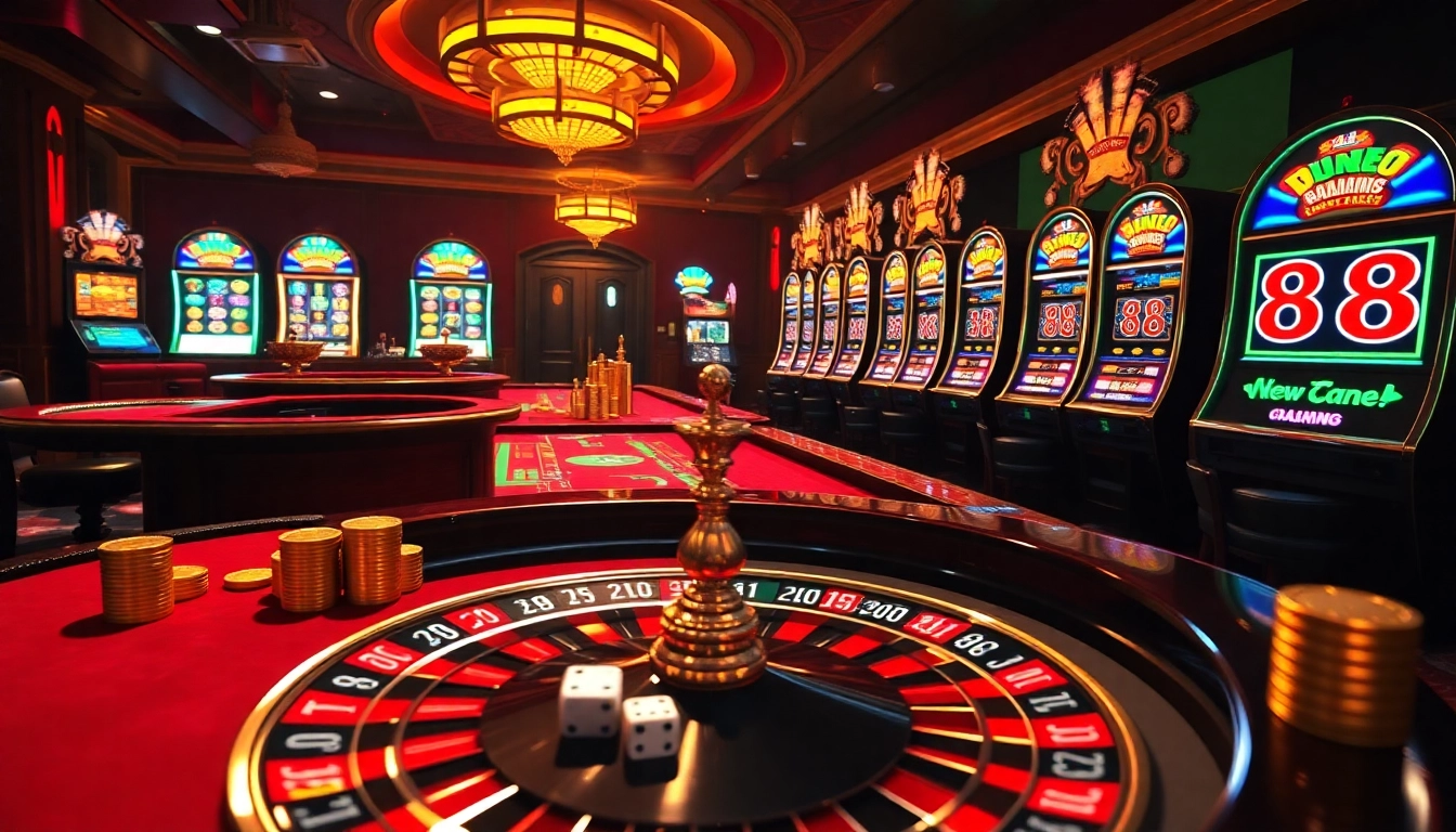 Experience high-stakes excitement at new 88 casino with glamorous tables and vibrant slot machines