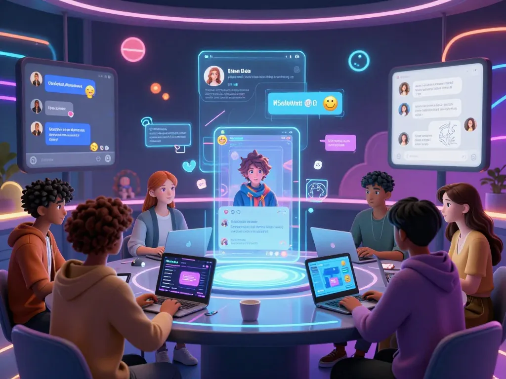 Interactive digital environment showcasing ai chat nsfw characters engaging in vibrant virtual communication.