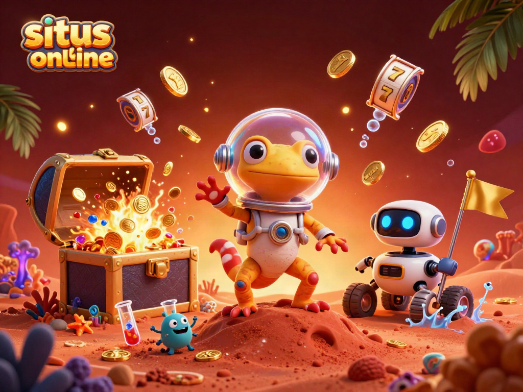 Menggali situs slot online yang melimpah dengan karakter alien dan harta karun di Mars.
