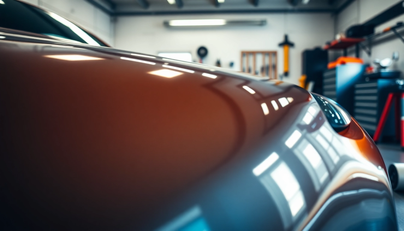 Applying paint protection film near me to shield and enhance vehicle aesthetics.
