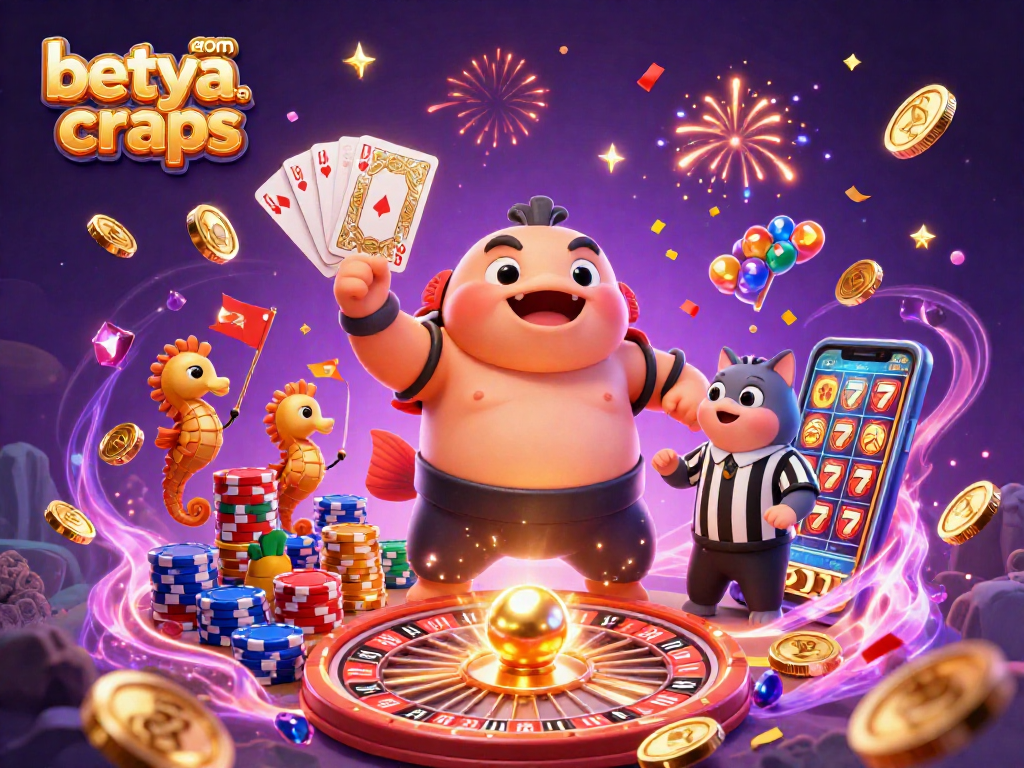 Experience thrilling gameplay at betya.com online craps with joyful underwater characters and vibrant casino elements.