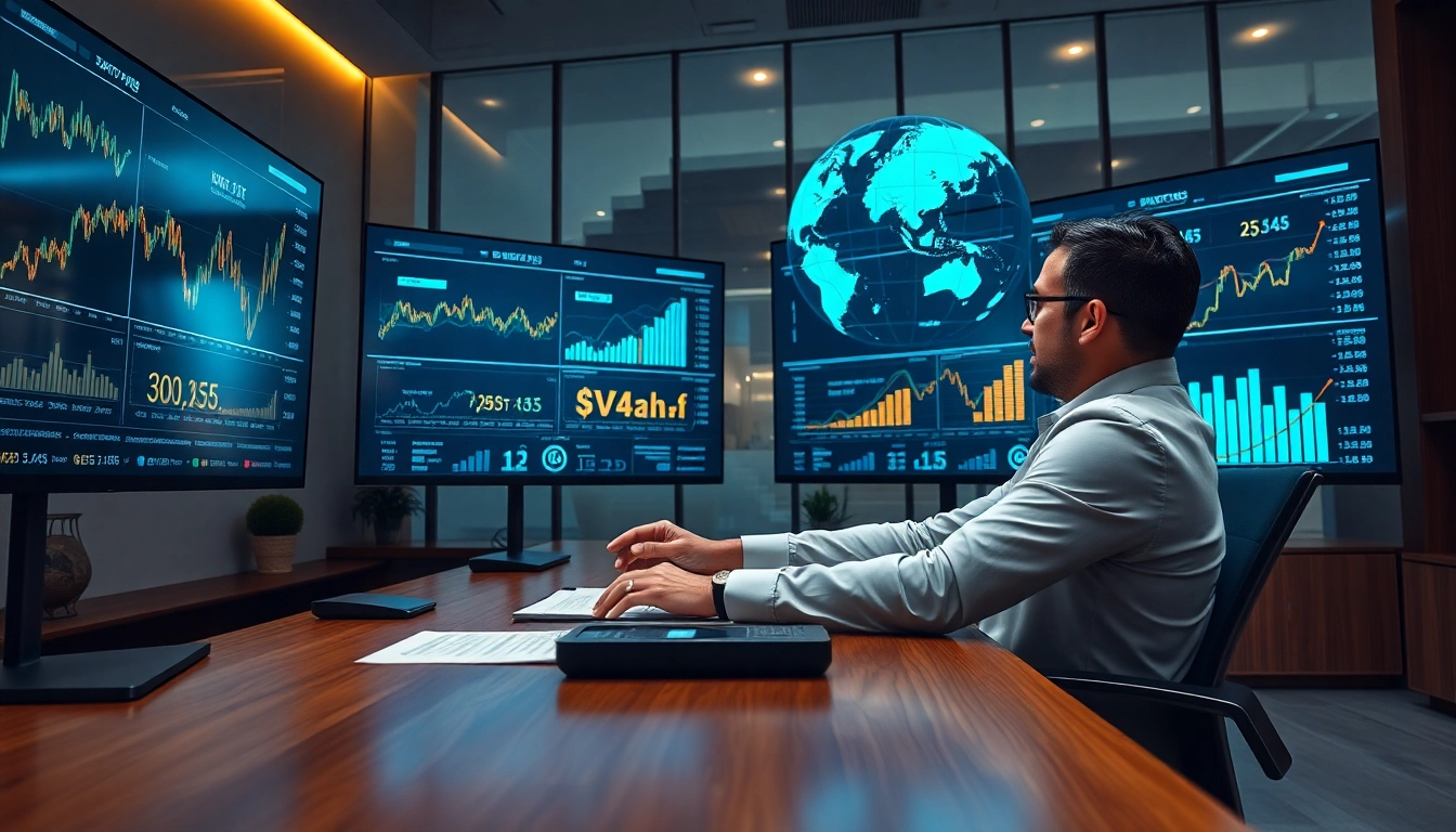 Bureau financier moderne présentant les services financiers en ligne innovants de 79king dans un environnement élégant et fiable