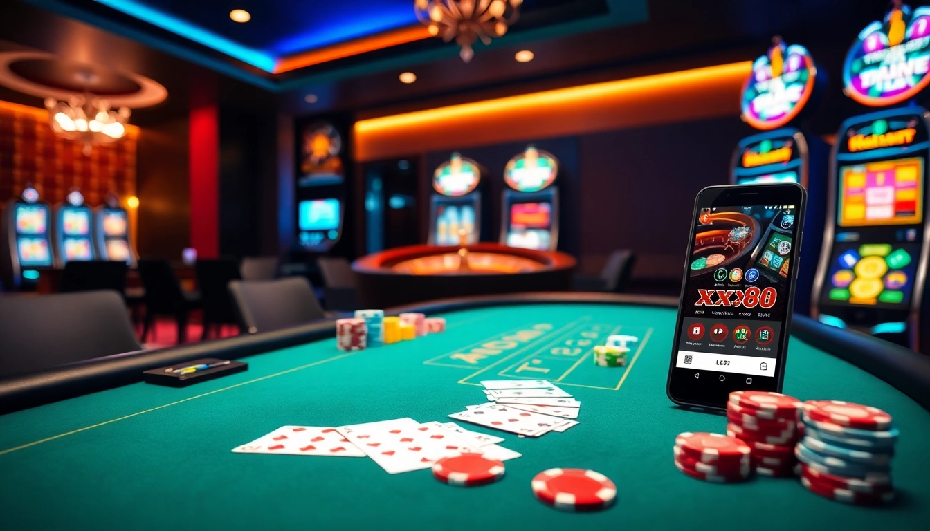 Betting and winning at xx88 online casino with poker chips and cards