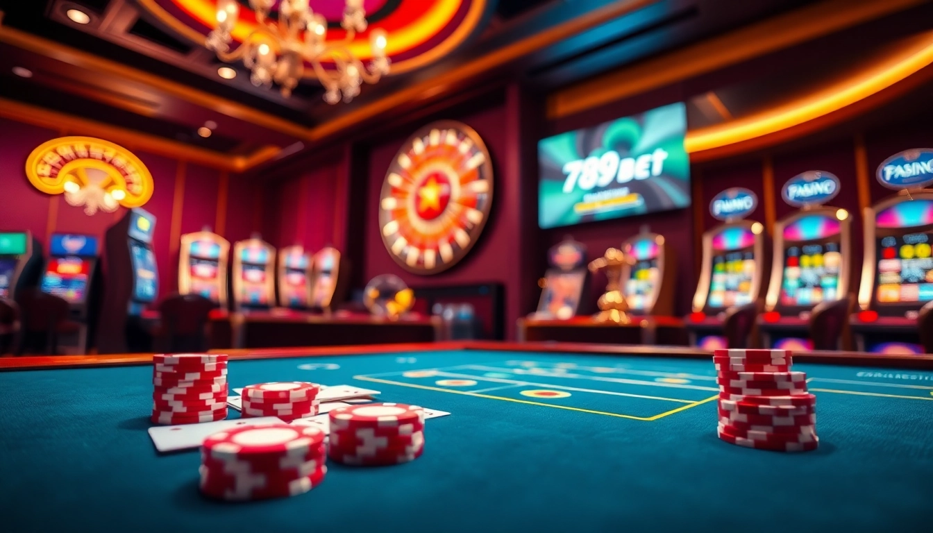 Excited gamblers placing bets at 789bet com in a luxurious online casino environment.