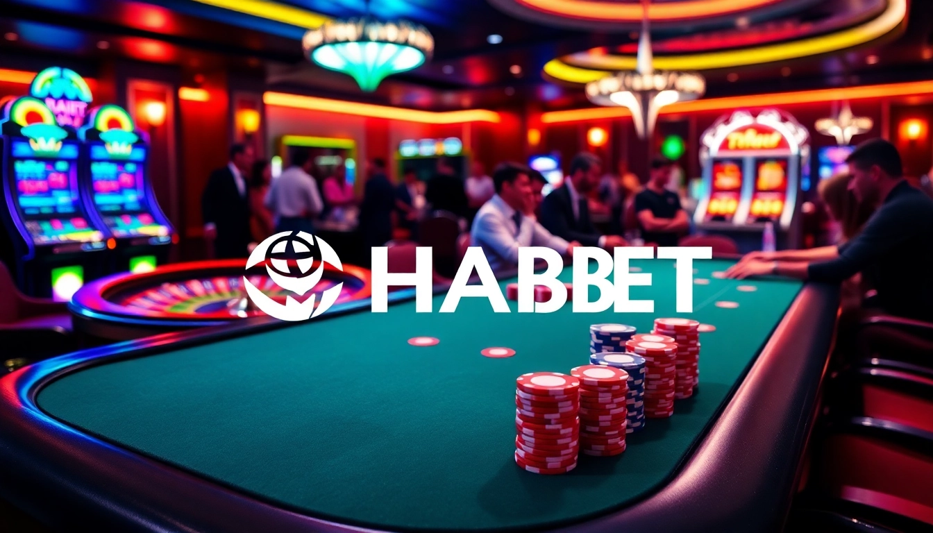 Gamblers experiencing high-stakes excitement at a THABET poker table in a vibrant casino.