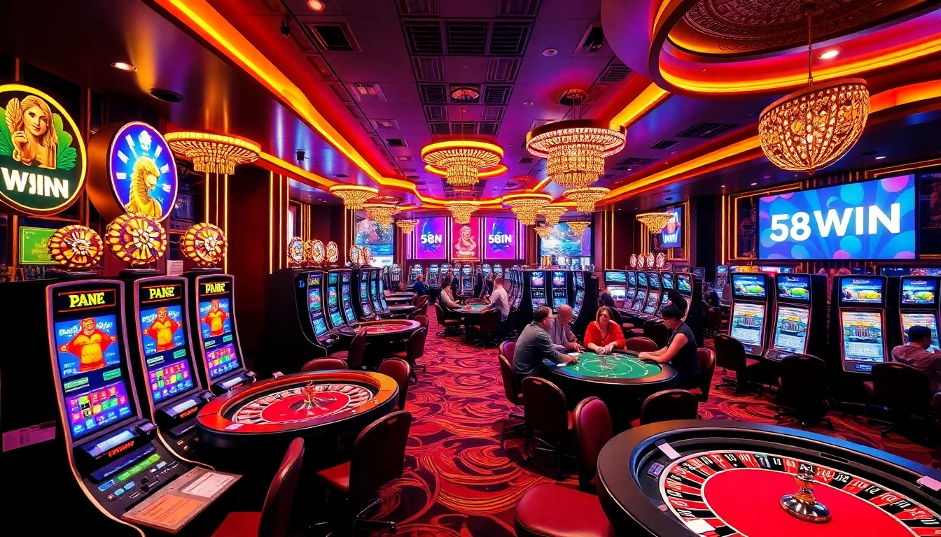 Experience the excitement of 58WIN's thrilling casino atmosphere with vibrant games and vibrant players.