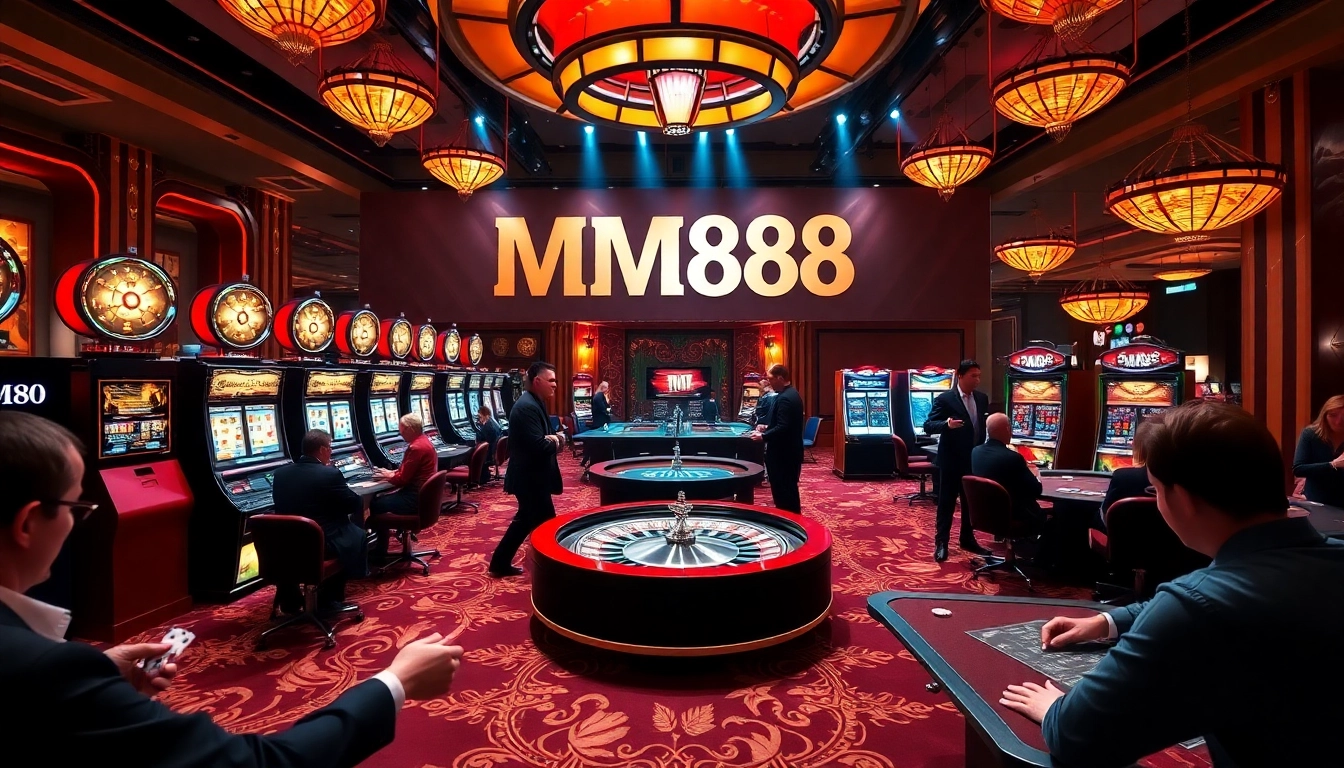 MM88 players celebrating wins at a vibrant casino table filled with excitement and luxury.