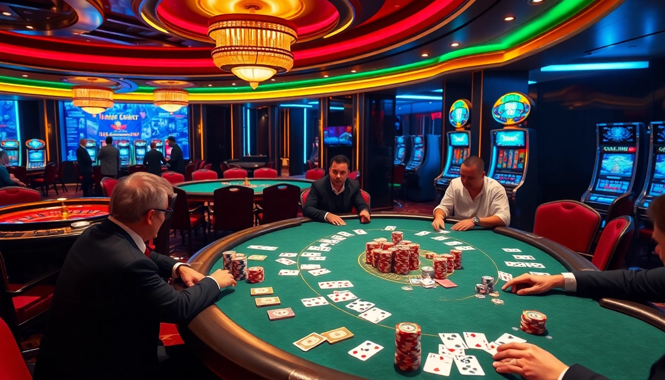 Experience thrilling gameplay at nhà cái c168 with colorful poker chips and elegant casino tables.