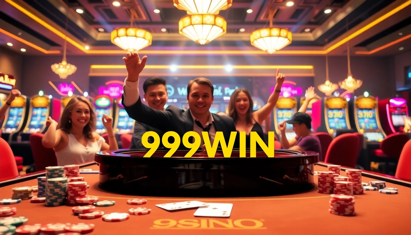 Engaging players immerse themselves in gambling excitement at 99WIN's vibrant casino scene.