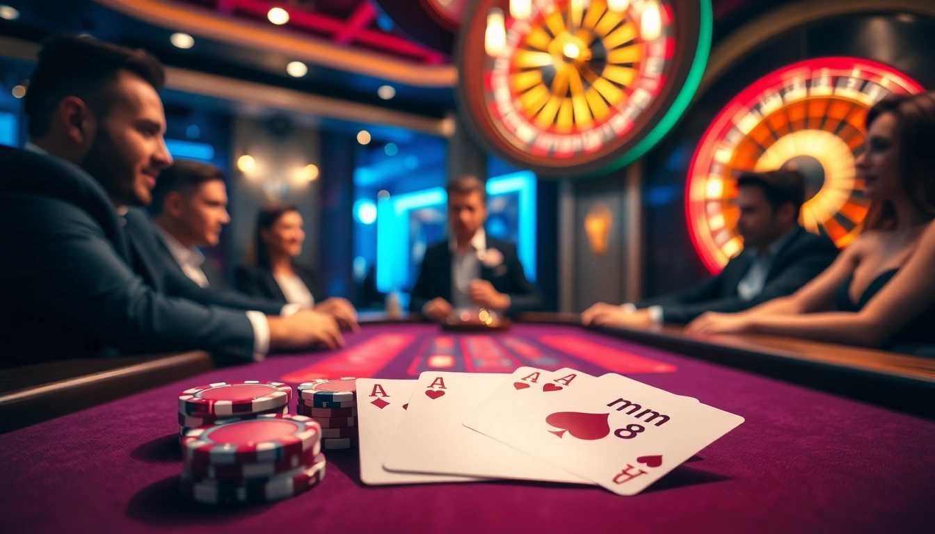 Engaged players enjoying a high-stakes poker game at mm88 casino table.