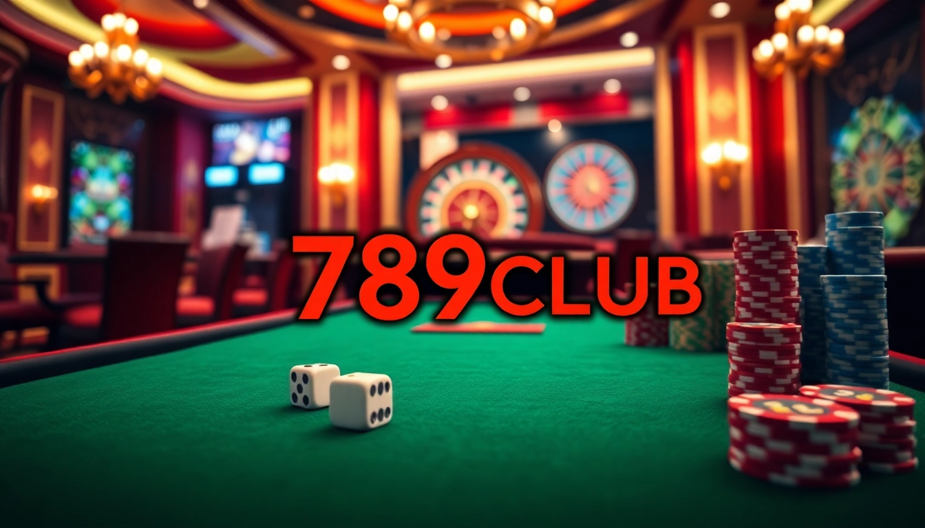 Experience the excitement of 789CLUB with vibrant casino tables, dice, and roulette.