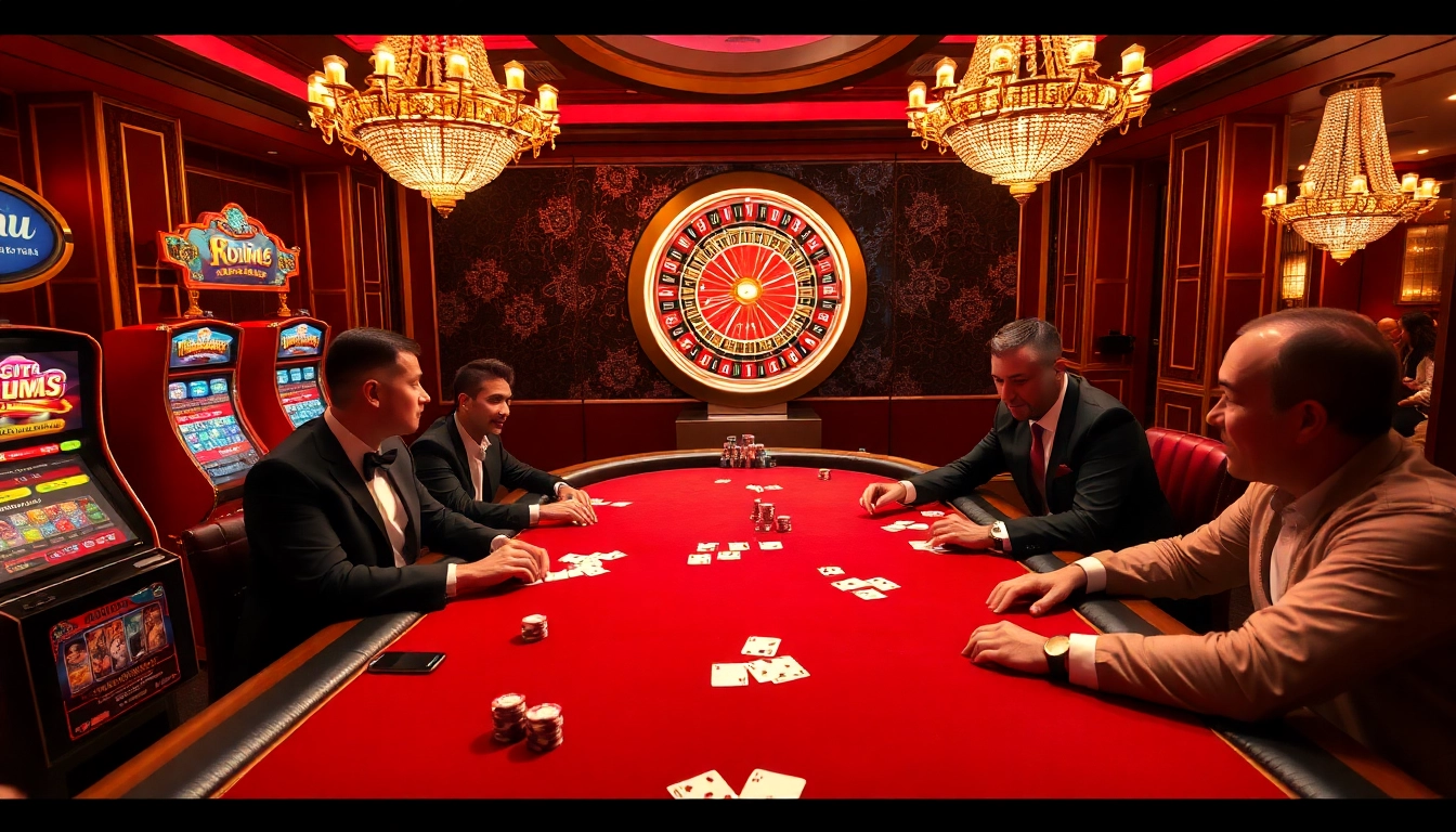 Experience the excitement of a high-stakes poker game at a casino featuring nohu-themed decor and luxury.