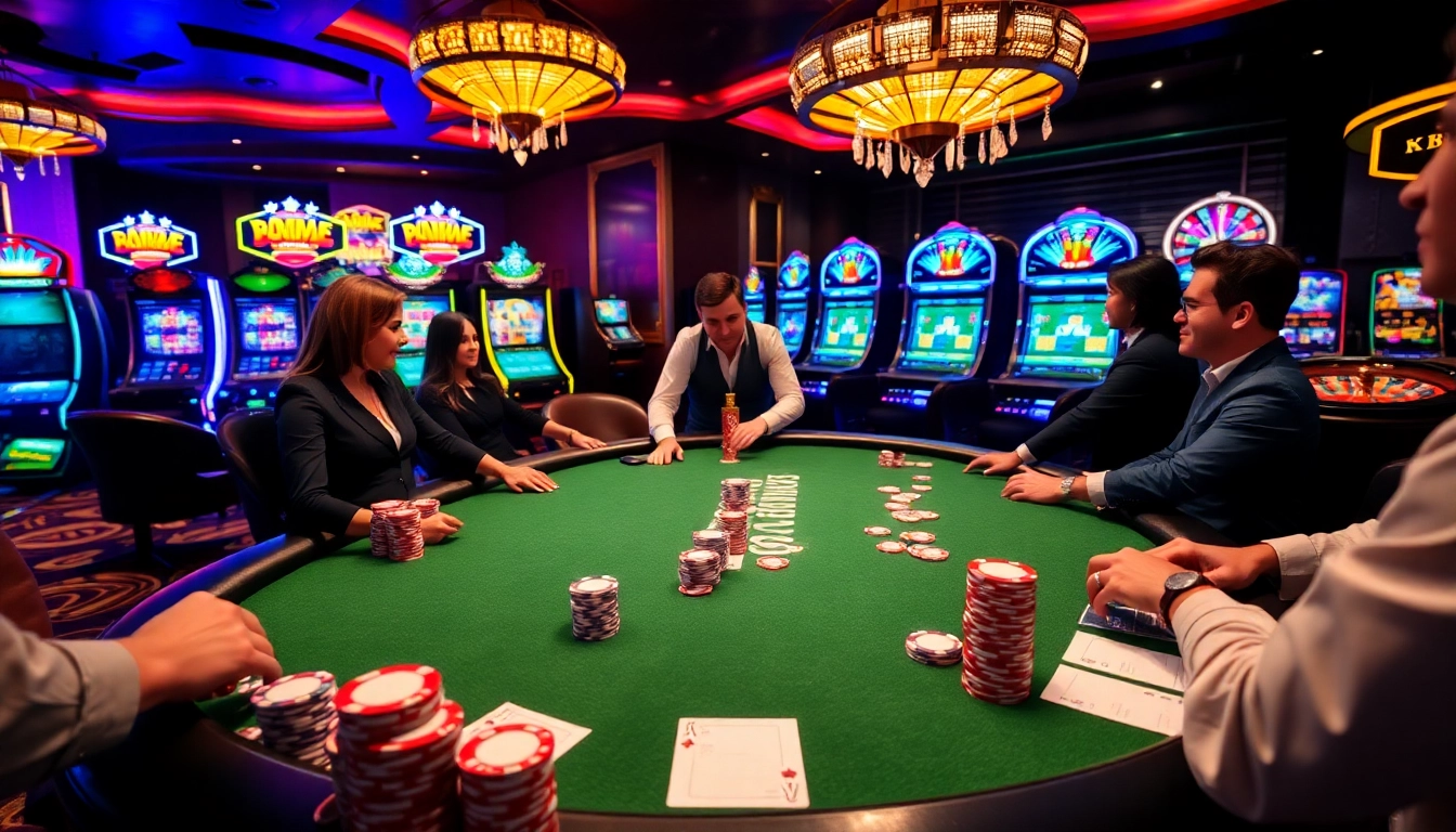 Feel the excitement of gambling at https://kk55.blue/ with vibrant gaming tables and colorful poker chips.