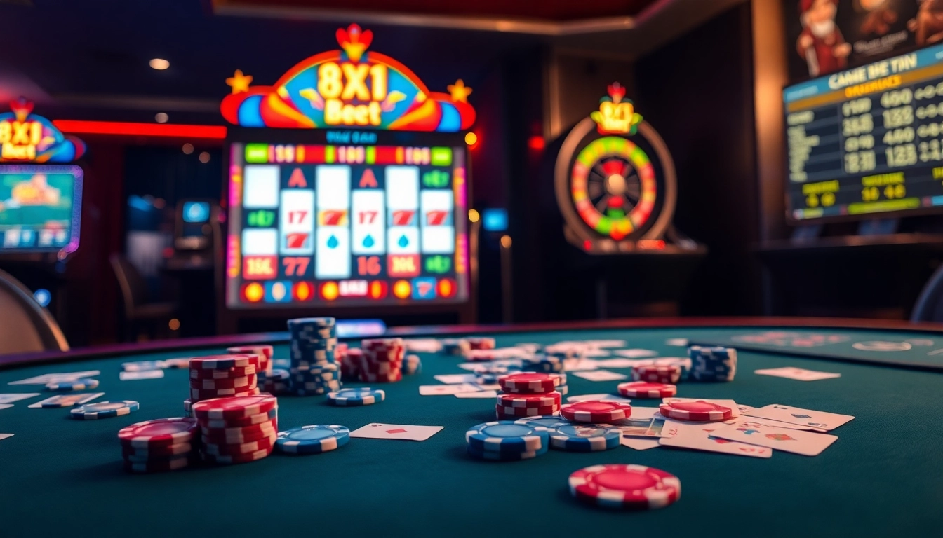 Experience the thrill of winning at 8xbet with high-stakes poker and exciting slot machine displays.