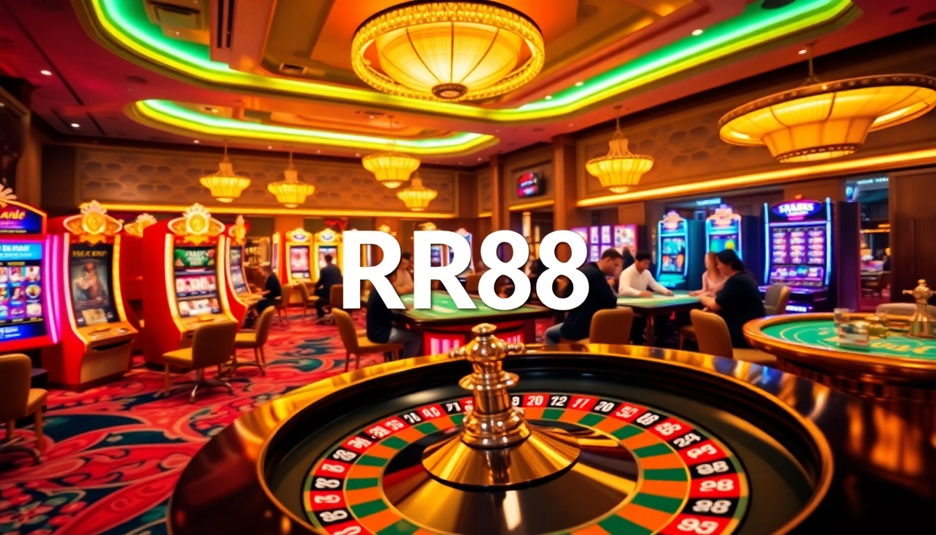 Experience the thrill of RR88 casino gaming with vibrant tables, roulette wheels, and dynamic gameplay.