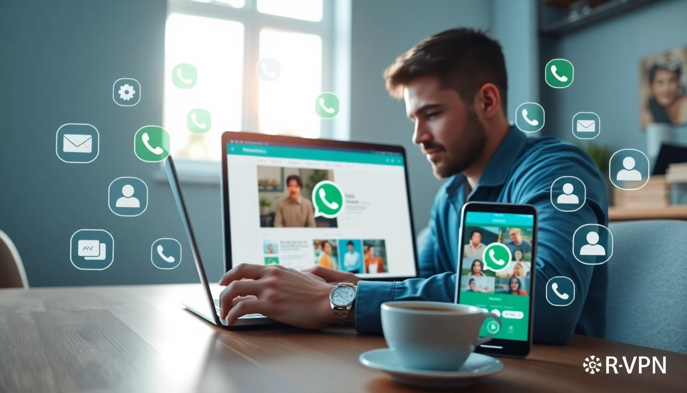 用户在使用快连VPN进行安全通信的同时使用 WhatsApp Web。