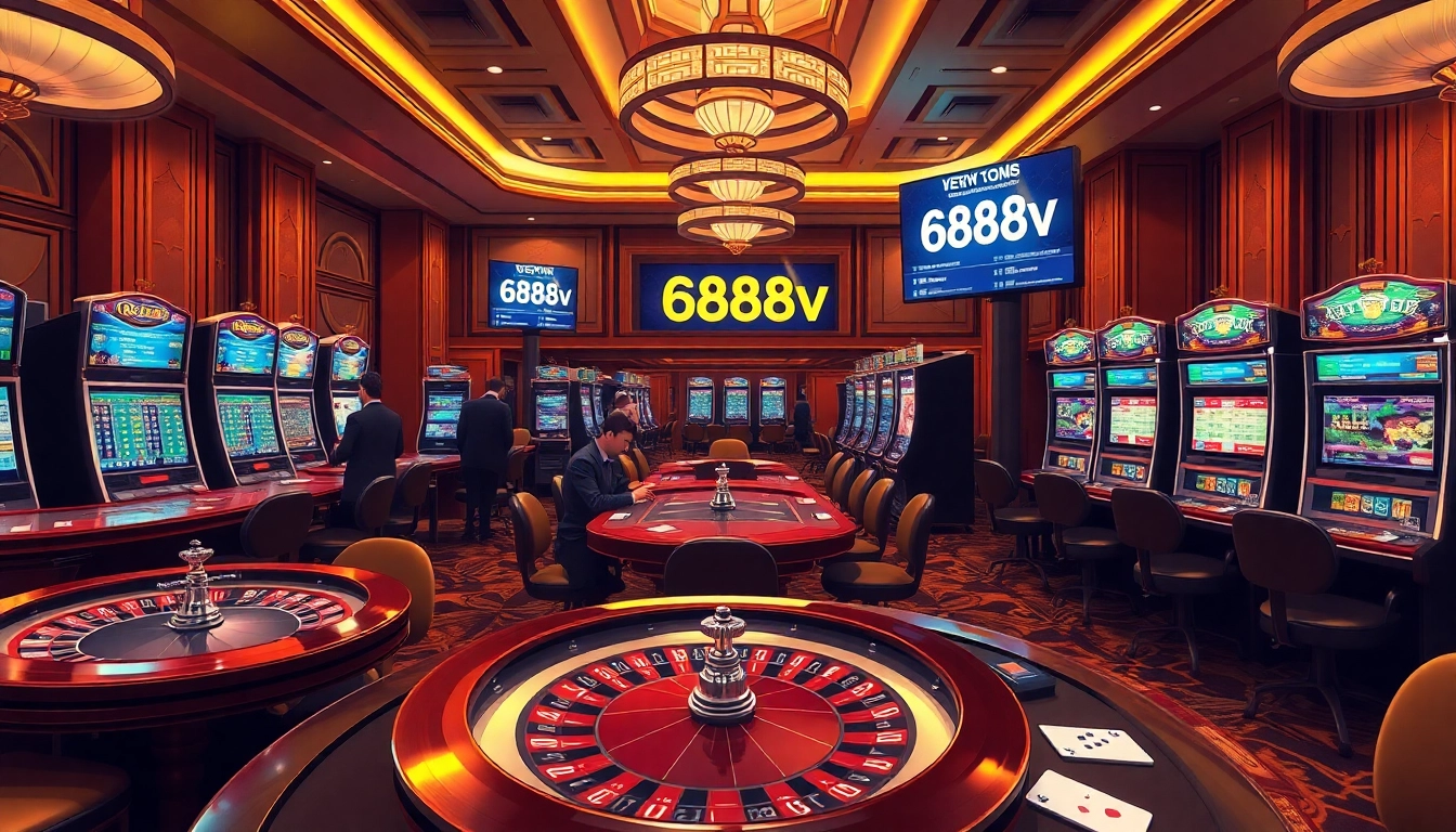 Experience thrilling gameplay at 688v with luxury casino tables, vibrant slots, and exciting betting activities.