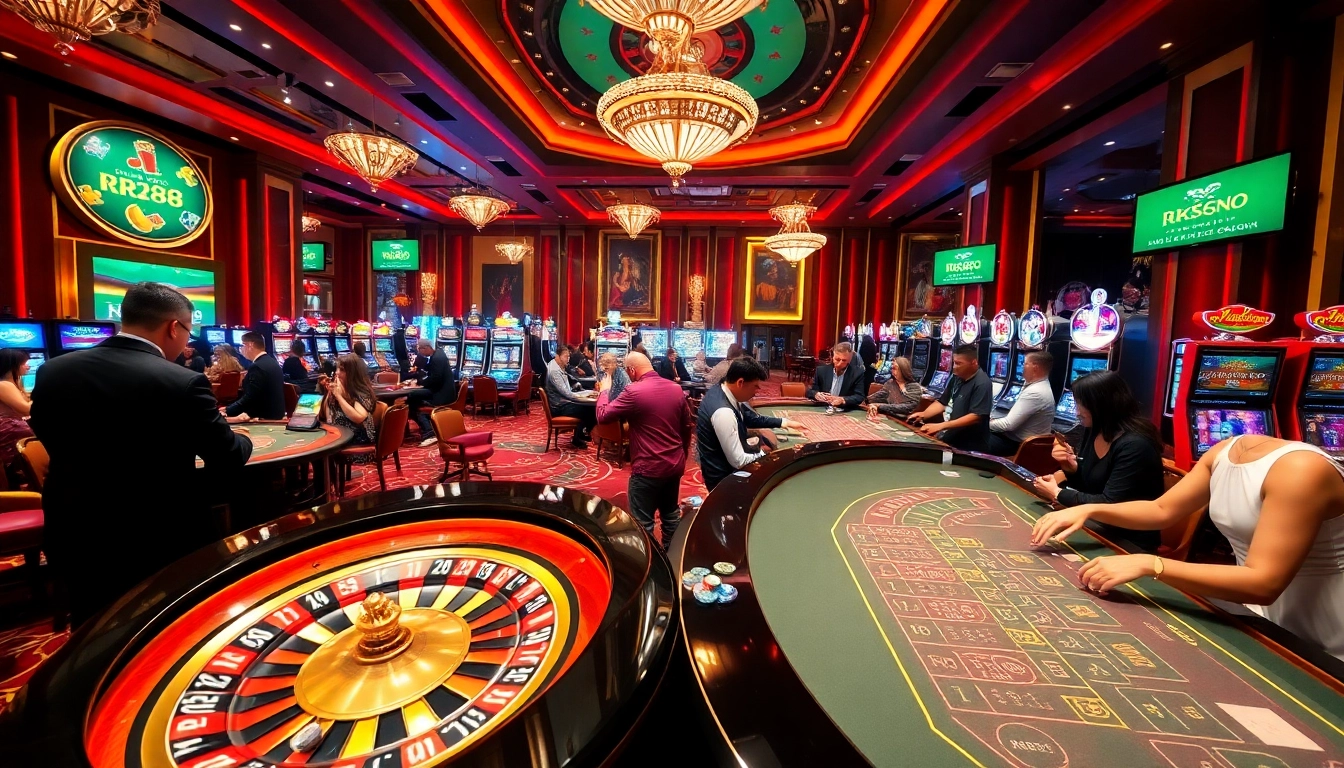 rr88 hiện đang mở at a vibrant casino as players engage in high-stakes gambling excitement.