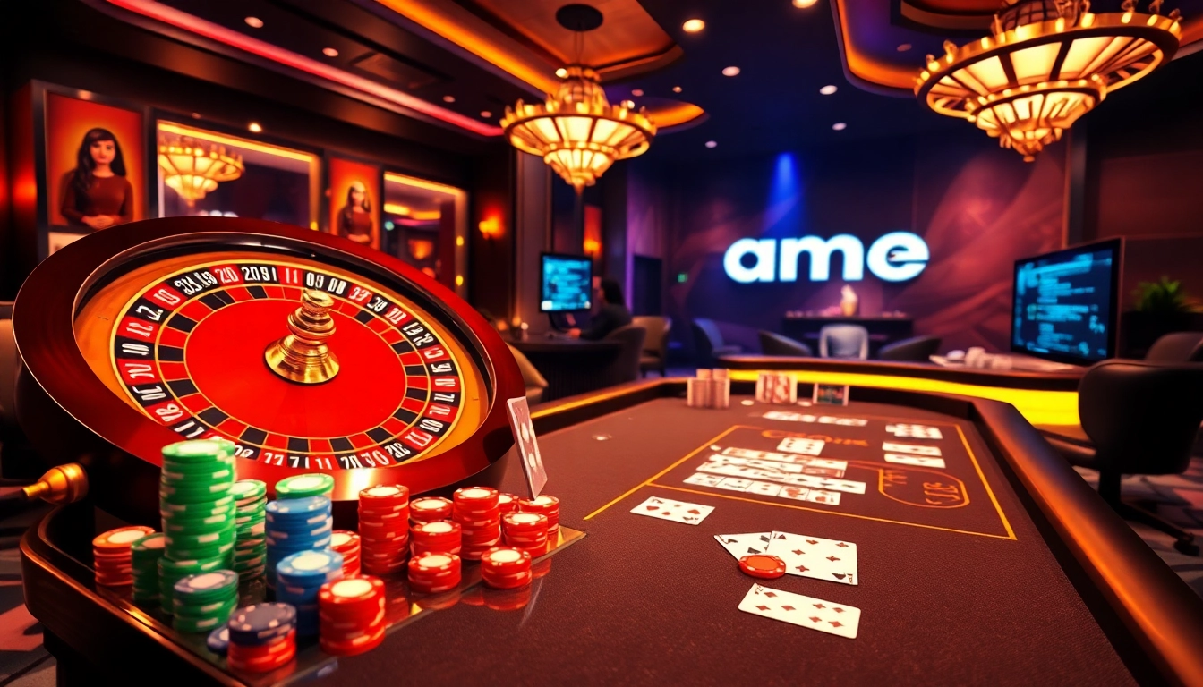 Engaging gameplay scene featuring game bài đổi thưởng with poker chips and roulette.