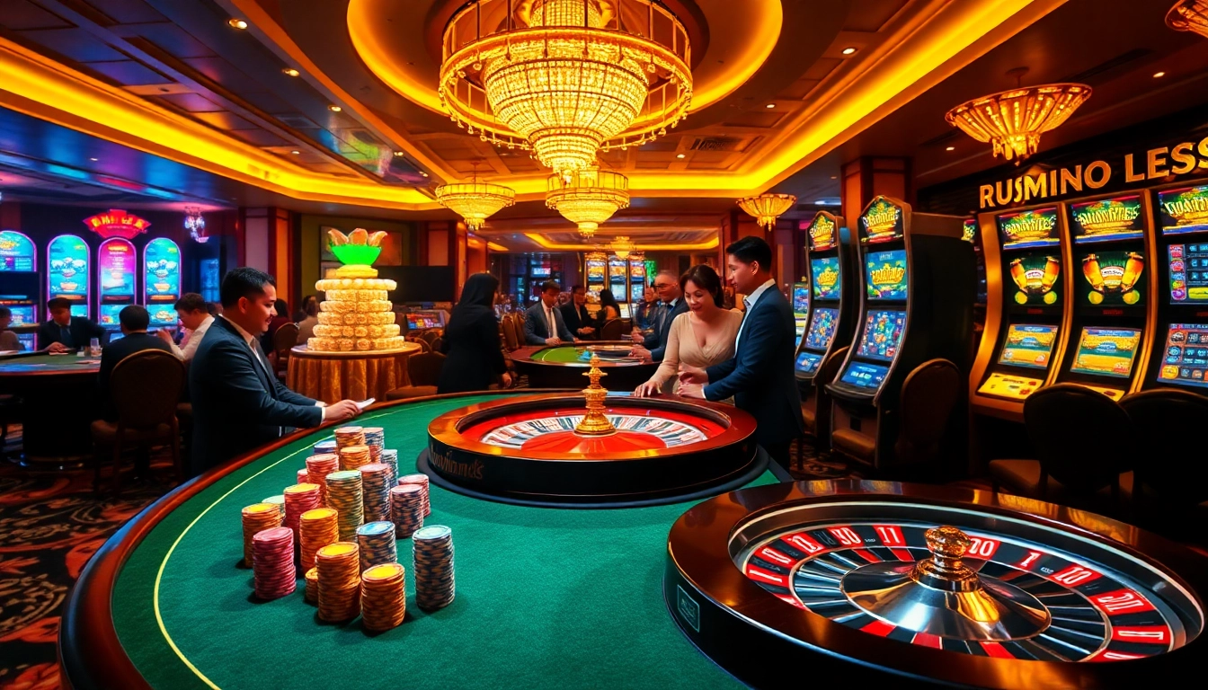 Experience the thrill of winning at apiraja88 amidst a vibrant casino atmosphere with cards and chips.