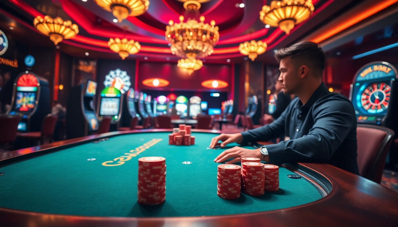 Experience the thrill of online poker at the 7xl platform, showcasing luxury casino elements.