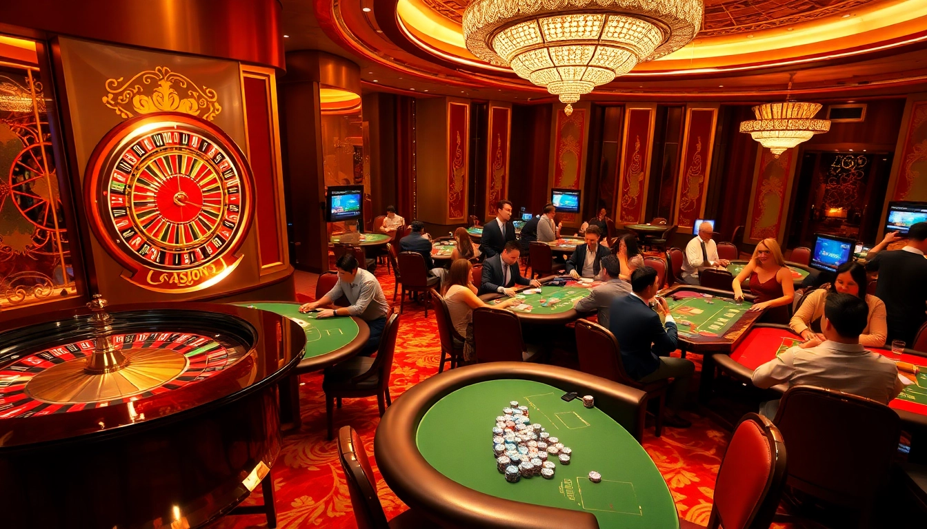 Gambler enjoying a thrilling game at AE888, surrounded by luxury casino elements.
